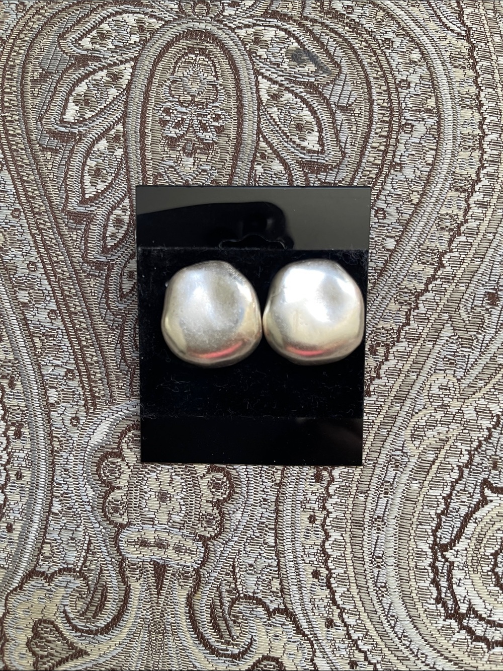 Silver Plated Dome Earrings